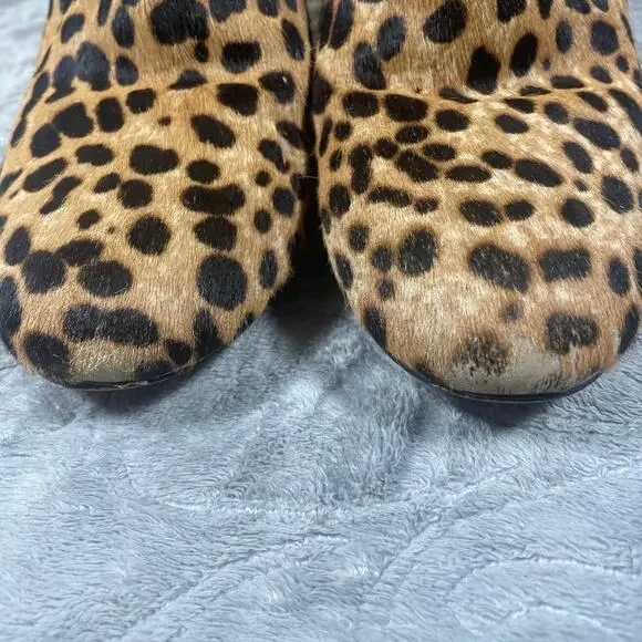 J.Crew Women's Leather Boots 8 Cheetah Print Calf Hair Short Boots Sadie Leopard - Picture 5 of 11
